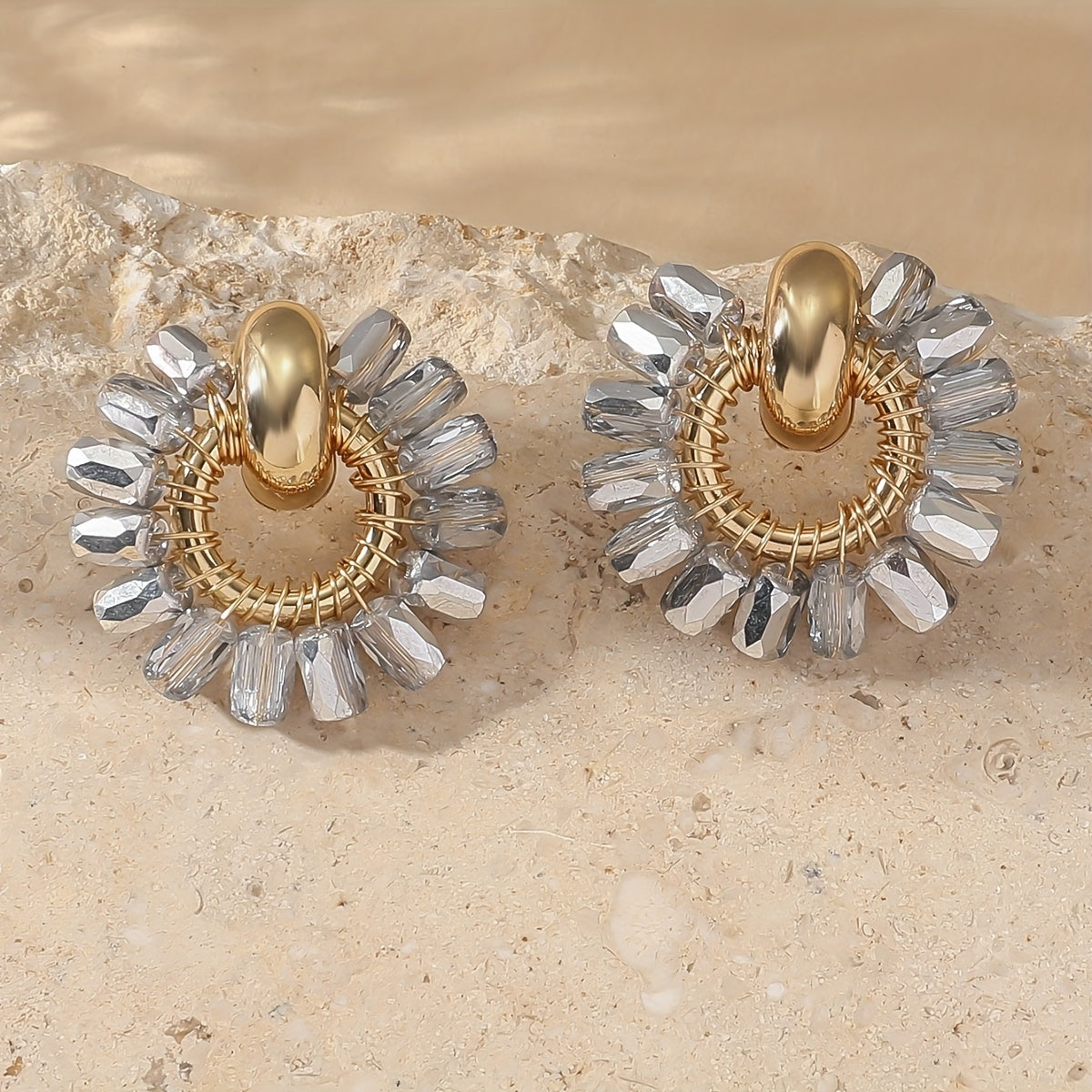 Elegant Pearl Beaded Fan Earrings