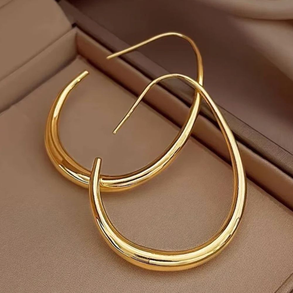 Antique Gold-Tone Hoop Earrings