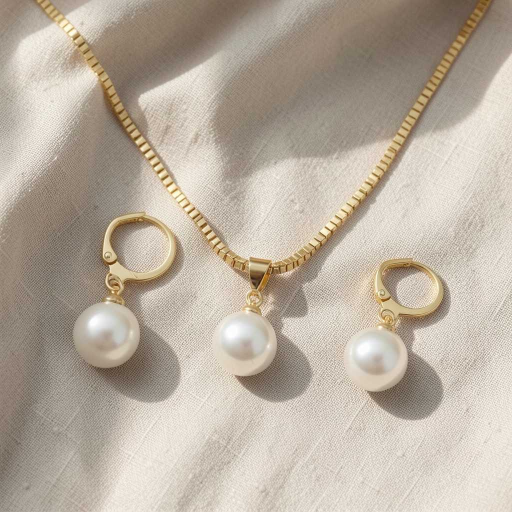 Elegant Pearl Necklace Set